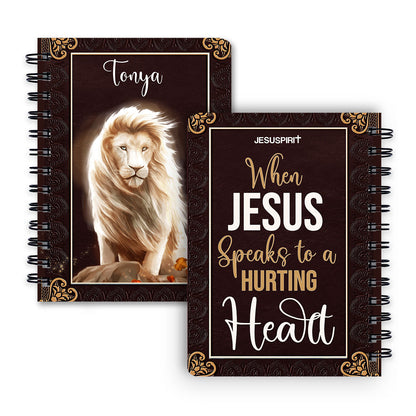 Jesuspirit Lion Spiral Journal | When Jesus Speaks To A Hurting Heart | Inspiration Gifts For Christians SJM687