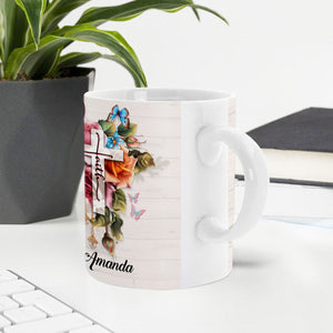 She Doesn‘t Beg, Force, Or Chase  - Beautiful Personalized Flower White Ceramic Mug NUH204