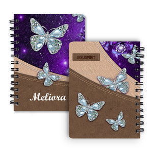 Pretty Personalized Butterfly Spiral Journal I08