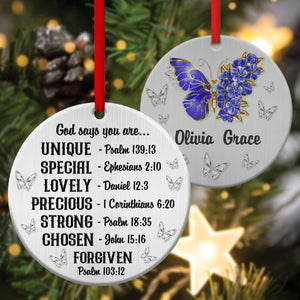 Seven Things God Says About You - Meaningful Personalized Ceramic Circle Ornament NUH140