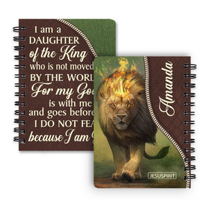 For My God Is With Me And Goes Before Me - Special Personalized Lion Spiral Journal HIM317