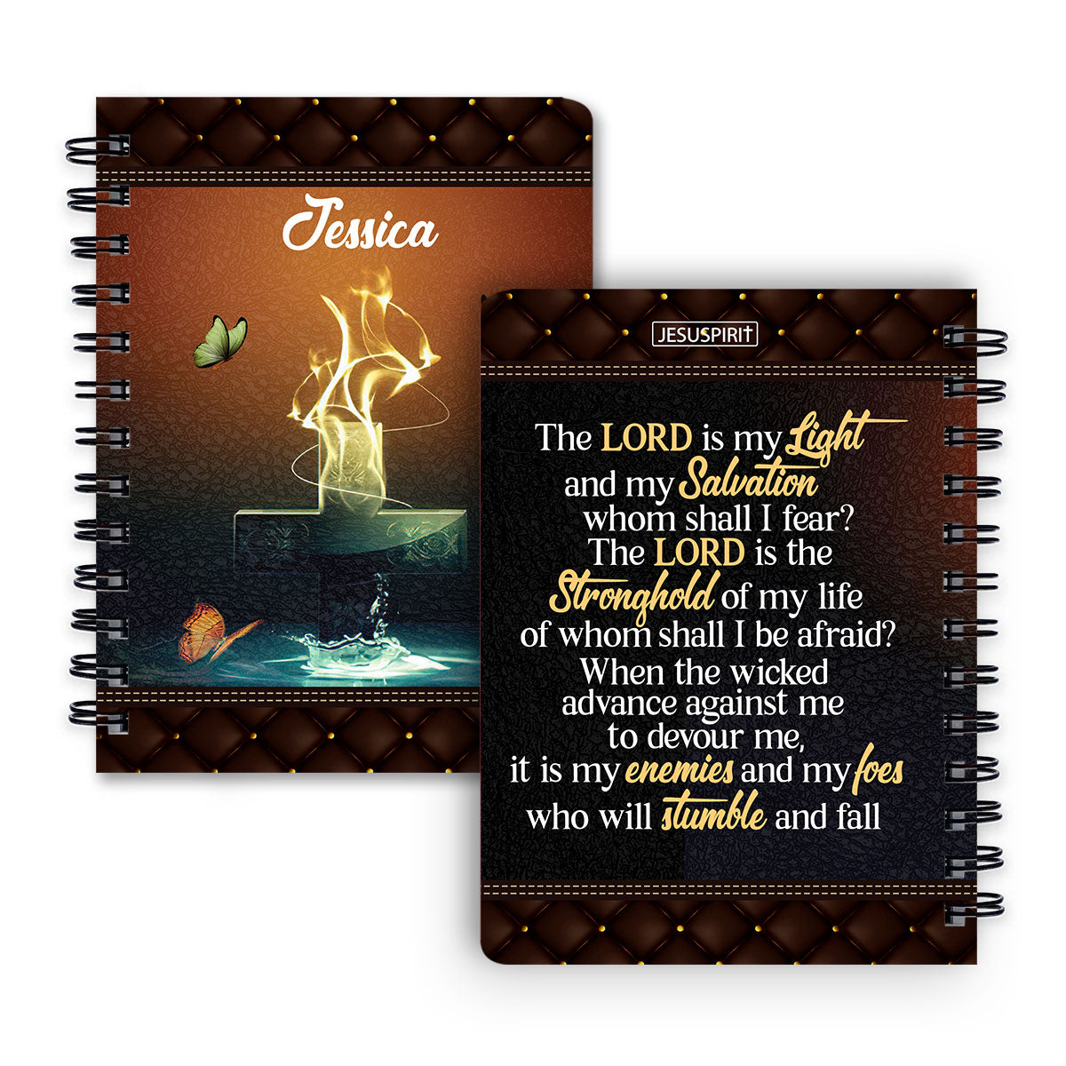 The Lord Is The Stronghold Of My Life - Beautiful Personalized Spiral Journal NUM481