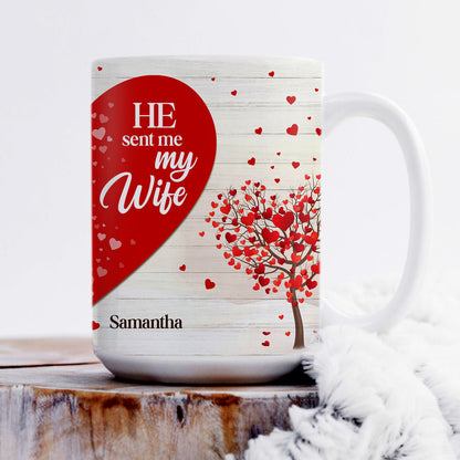 Jesuspirit | Unique Personalized Love Tree Ceramic Mug | Spiritual Gift From God For Christian Couples CCMH754