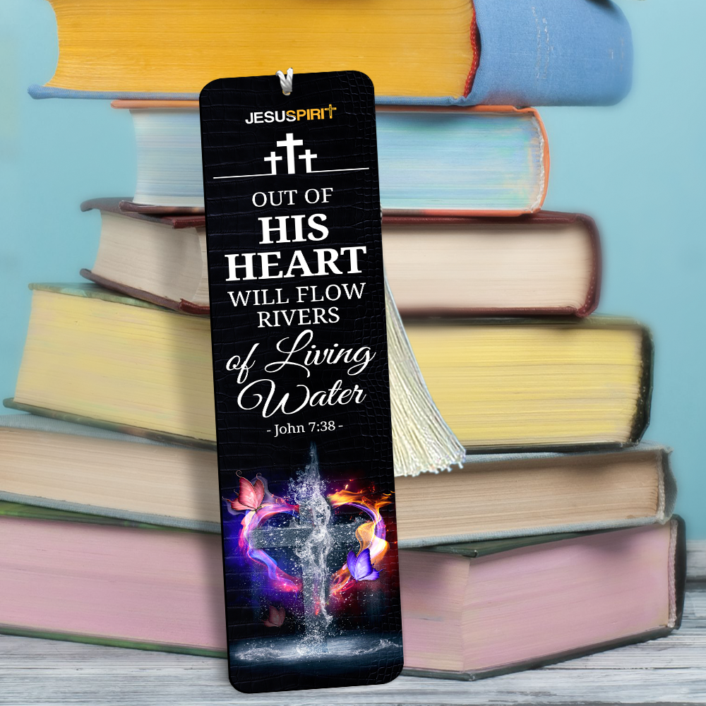 Out Of His Heart Will Flow Rivers Of Living Water - Personalized Wooden Bookmarks MH14