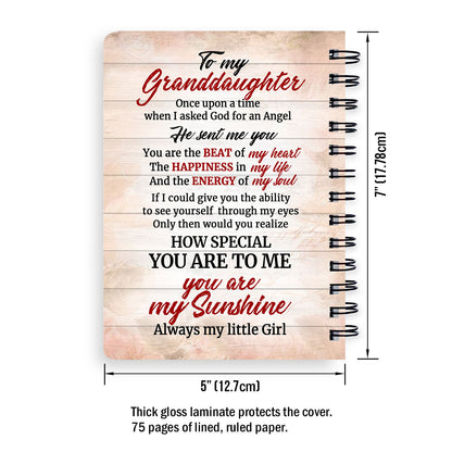 Lovely Personalized Spiral Journal For Granddaughter - You Are My Sunshine NUH217