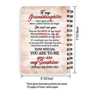 Lovely Personalized Spiral Journal For Granddaughter - You Are My Sunshine NUH217