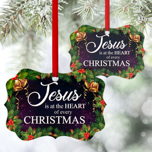 Jesus Is Heart Of Every Christmas - Must-Have Wreath Aluminium Ornament AO08