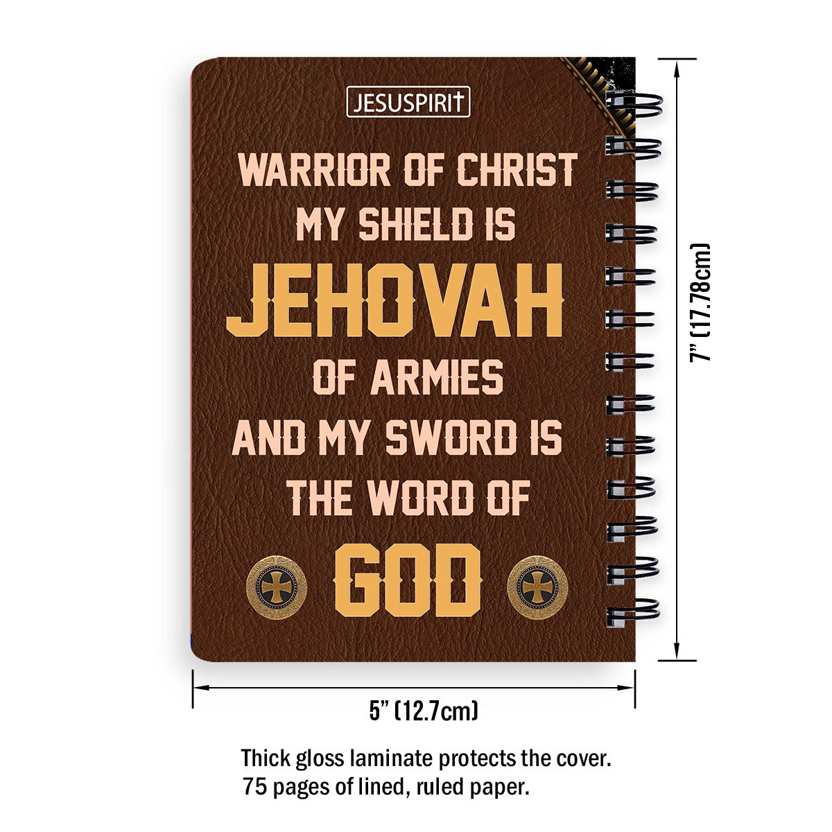 Awesome Personalized Spiral Journal - Warrior Of Christ NUM396