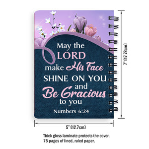 May The Lord Make His Face Shine On You - Adorable Personalized Rabbit Spiral Journal NUM379