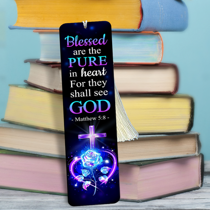 Adorable Personalized Wooden Bookmarks - Blessed Are The Pure In Heart MH03