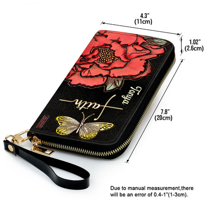 Jesuspirit | Flower And Butterfly | Awesome Personalized Christian Black Clutch Purse CPM1