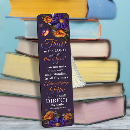 Personalized Wooden Bookmarks - Trust In The Lord With All Thine Heart MH04