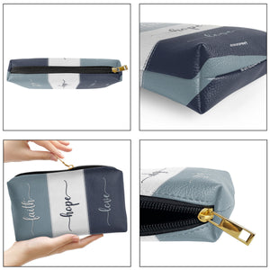 Jesuspirit | Faith Hope Love | Zippered Leather Pouch | Religious Gift For Worship Friends LPH759