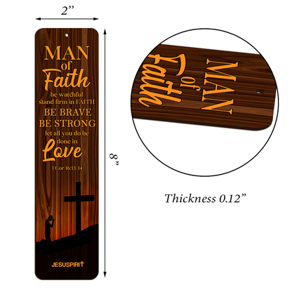 Special Personalized Wooden Bookmarks - Man Of Faith BM05