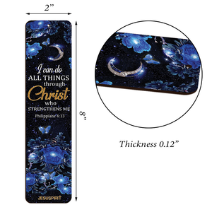 Pretty Personalized Wooden Bookmarks - I Can Do All Things Through Christ BM03