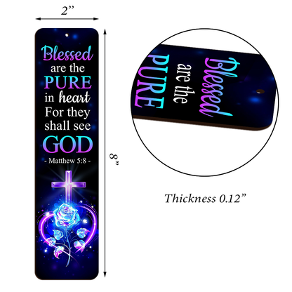 Adorable Personalized Wooden Bookmarks - Blessed Are The Pure In Heart MH03