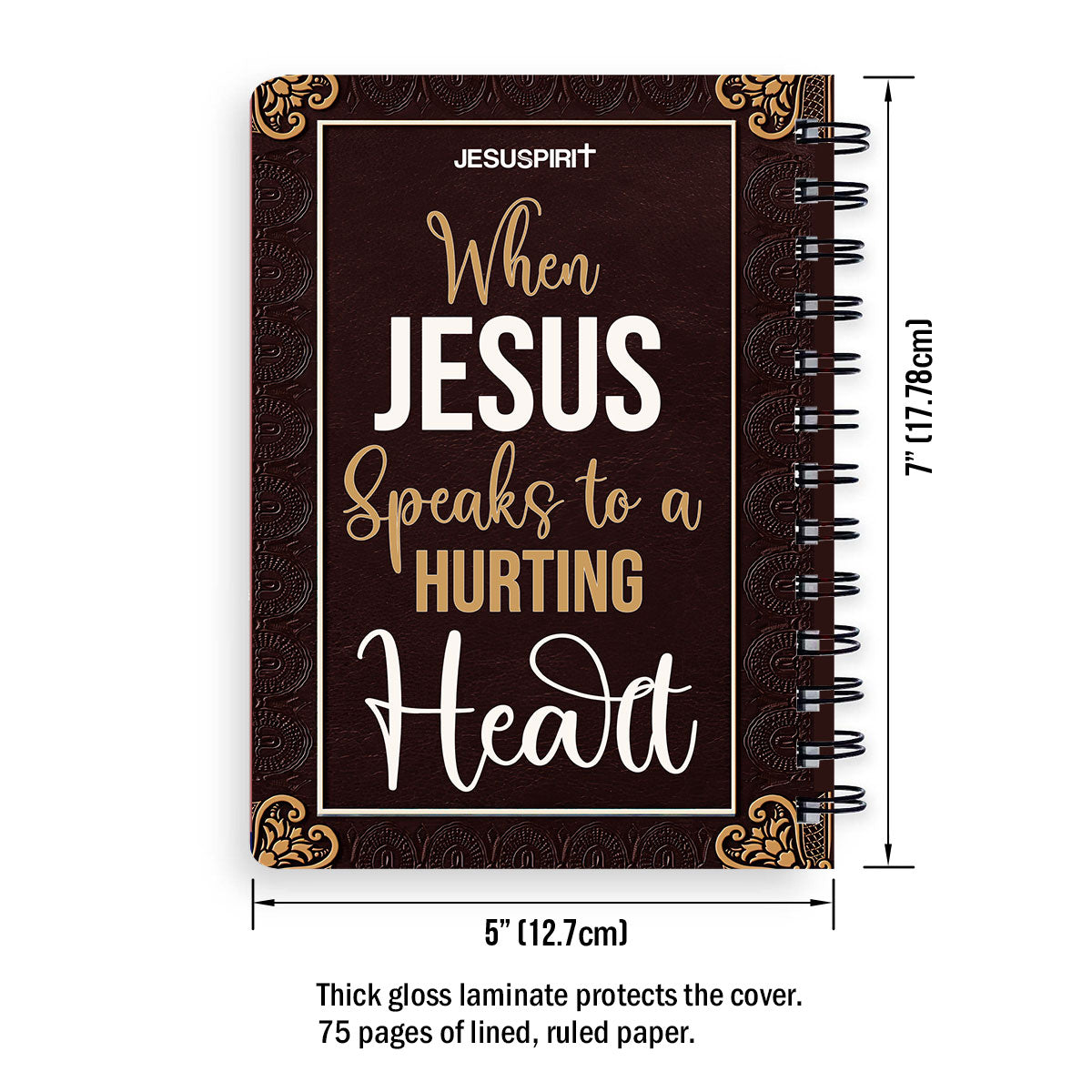 Jesuspirit Lion Spiral Journal | When Jesus Speaks To A Hurting Heart | Inspiration Gifts For Christians SJM687