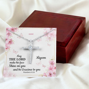 May The Lord Make His Face Shined On You - Awesome Personalized CZ Cross CZ19